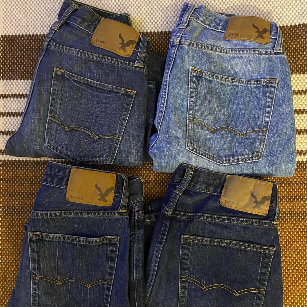 4 NWOT American Eagle Men’s Boys Jeans LOT SZ 26 28
